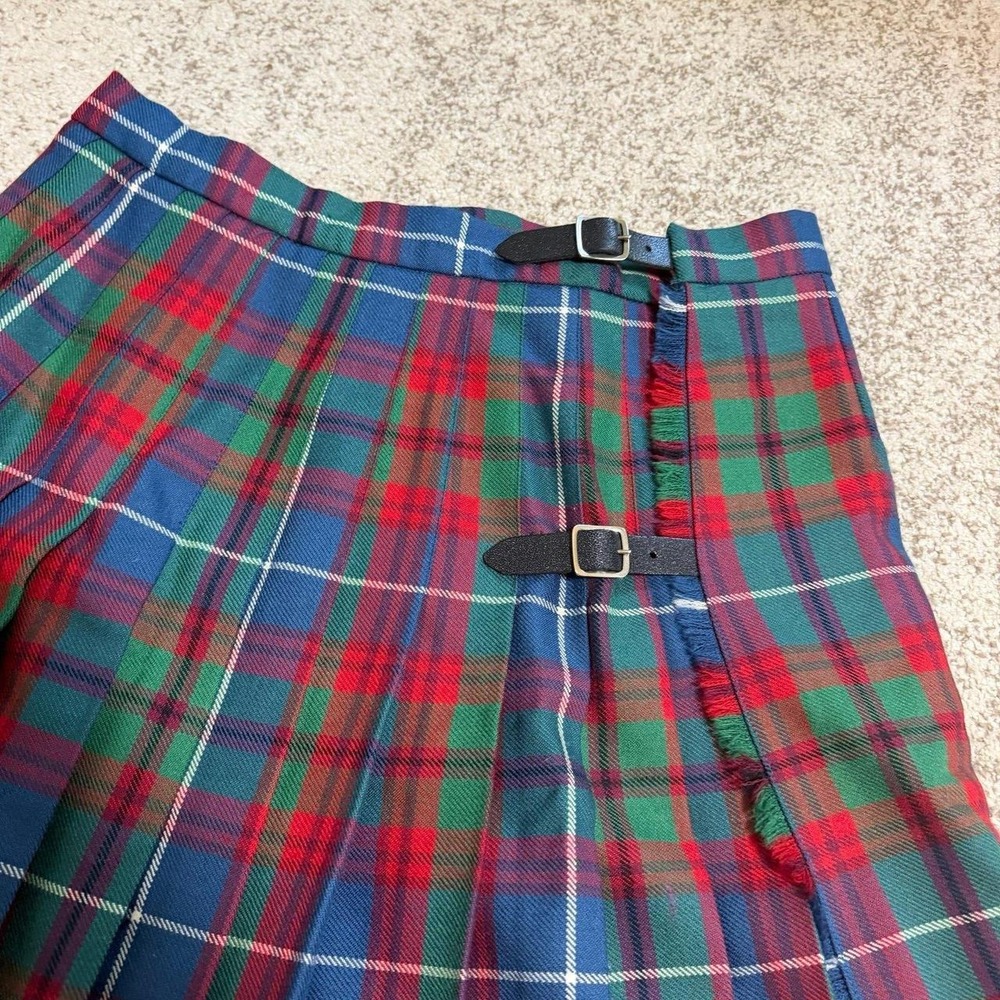 Vintage Edinburgh Old Town Weaving Co Tartan Plaid Wool Kilt Skirt Size 30 - Picture 3 of 7